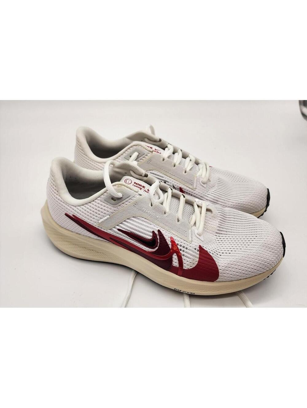 Nike Air Zoom Pegasus 40 PRM ANY White Red Running Shoes Women’s Size 8.5